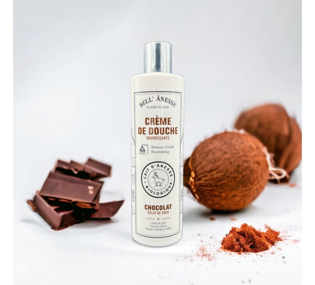 Crème de douche chocolat éclat coco au lait d'ânesse 400ml